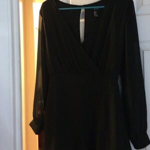 Forever 21 Black Long Sleeve Dress